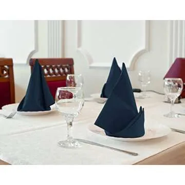 Utopia Kitchen Navy Blue Cloth Napkins [12 Pack, 18x18 Inch] Absorbent Cotton Blend Washable and Reusable for Dinner, Restaurant, Lunch, Wedding and Hotel