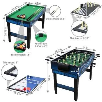 Sunnydaze 10-in-1 Game Table for Family Fun