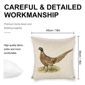 Golden Pheasant Linen Pillow Cover for Unique Home Decor
