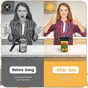 APlus+ Electric Can Opener, Open Your Cans with A Simple Push of Button, Automatic Can Opener Smooth Edge, Electric Can Openers for Kitchen Arthritis and Seniors, Best Kitchen Gadget