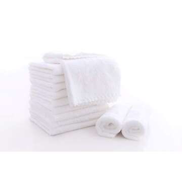 Spotted Play 12 Pack Baby Washcloths - Extra Absorbent and Soft Wash Clothes for Newborns, Infants and Toddlers (White)