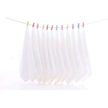 Spotted Play 12 Pack Baby Washcloths - Extra Absorbent and Soft Wash Clothes for Newborns, Infants and Toddlers (White)