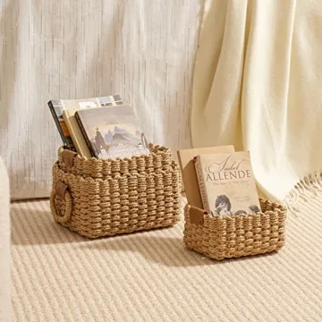 Sustainable Recycled Paper Rope Storage Baskets Set of 3