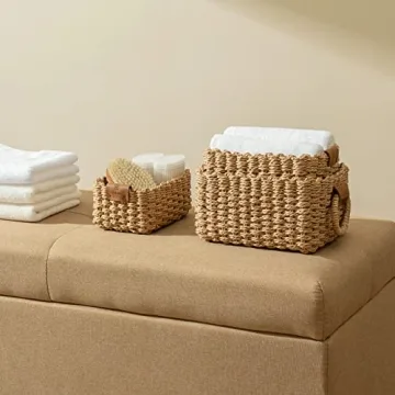 Sustainable Recycled Paper Rope Storage Baskets Set of 3