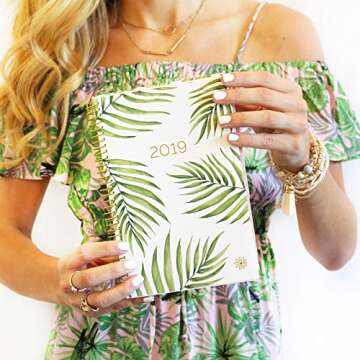 bloom daily planners 2019 Calendar Year Day Planner - Passion/Goal Organizer - Monthly and Weekly Dated Agenda Book - (January 2019 - December 2019) - 6" x 8.25" - Palm Leaves