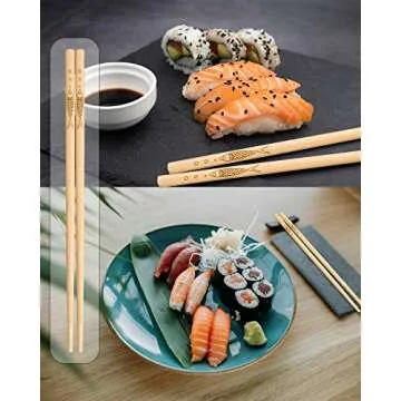 Reusable YUNDUOJIA Bamboo Chopsticks - 5 Pairs of Natural Elegance