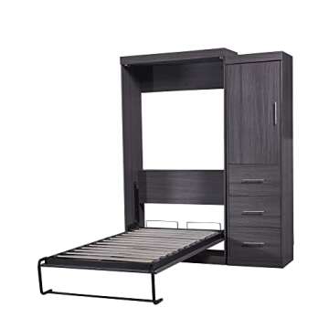 SOFTSEA Twin Murphy Bed Wardrobe High Wall Bed Can be Folded into Cabinet