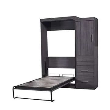 SOFTSEA Twin Murphy Bed Wardrobe High Wall Bed Can be Folded into Cabinet