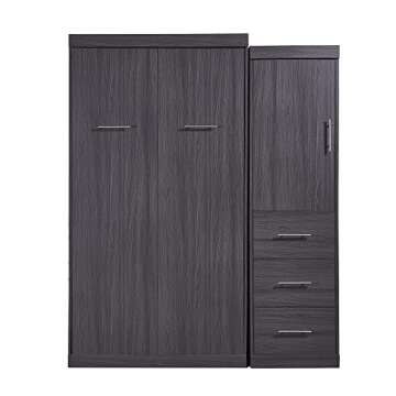 SOFTSEA Twin Murphy Bed Wardrobe High Wall Bed Can be Folded into Cabinet