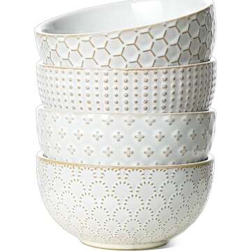 Elegant TAUCI Ceramic Embossment Stoneware Dessert Set