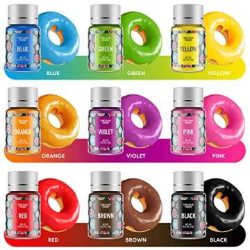 Jelife Powder Food Coloring 9 Colors Set - Vibrant Edible Cake Decorating Colors for Baking