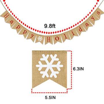 Happy Holidays Burlap Banner for Christmas Decor