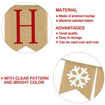 Happy Holidays Burlap Banner for Christmas Decor