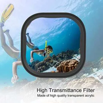 Underwater Camera Dive Filters for GoPro Hero 8,9,10,11 and 12 Black Protective Housing Lens Cover in Red, Light Red, and Magenta, Professional Color Correcting Photography Acces,Sory