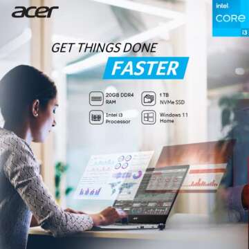 acer 2023 Newest Aspire 5 Slim Essential Laptop, 15.6" Full HD IPS Display, 20GB RAM, 1TB SSD, Intel...