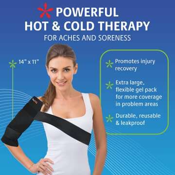 TheraPAQ Reusable Ice Packs - 14x11 Hot/Cold Gel for Hip, Shoulder, Knee, Back - Sports Therapy