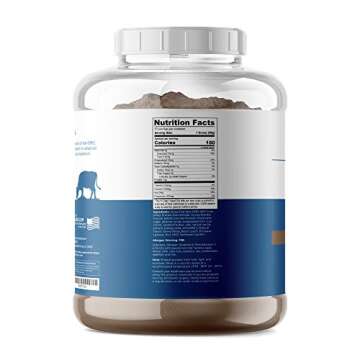 BNLABS Grass Fed Whey Protein Chocolate 5lb - 100% Pure and Natural - 5lb/60 Servings - 24g Protein - Cold Processed Undenatured - Non-GMO - rBGH-Free - Happy Healthy Cows USA