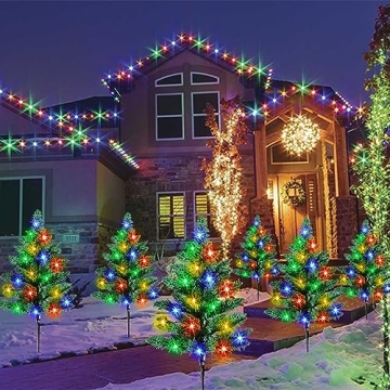 Homeleo Solar Christmas Trees - 120 LED Outdoor Decor
