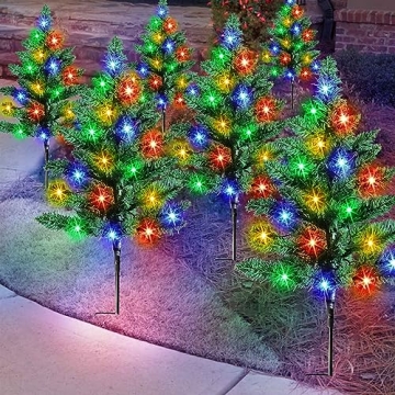 Homeleo Solar Christmas Trees - 120 LED Outdoor Decor