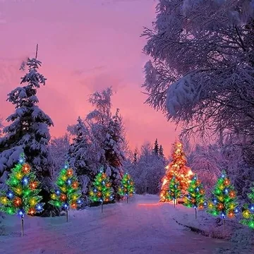 Homeleo Solar Christmas Trees - 120 LED Outdoor Decor