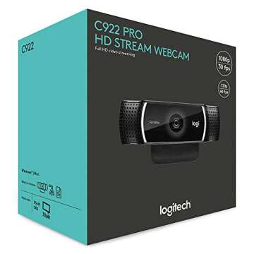 Logitech HD C922 Pro Webcam for Streaming and Gaming