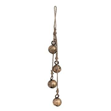 Antique Brass Hanging Metal Jingle Bells for Cozy Decor