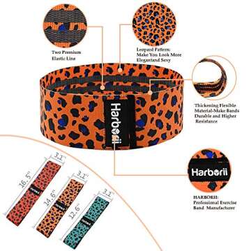 Resistance Bands for Legs and Butt Leopard Print Exercise Bands Non Slip Booty Bands for Women, 3 Le...