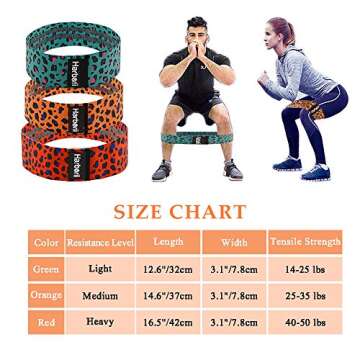 Resistance Bands for Legs and Butt Leopard Print Exercise Bands Non Slip Booty Bands for Women, 3 Levels Workout Booty Bands Sports Fitness Band for Squat Glute Hip Training