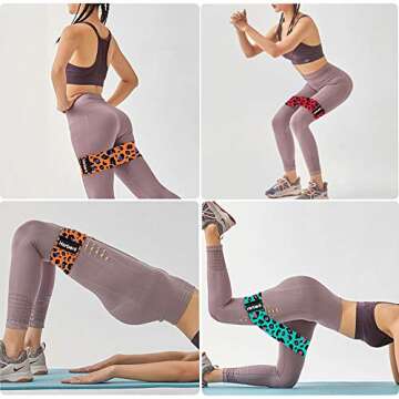 Resistance Bands for Legs and Butt Leopard Print Exercise Bands Non Slip Booty Bands for Women, 3 Levels Workout Booty Bands Sports Fitness Band for Squat Glute Hip Training