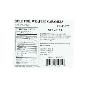 Indulgent Gold Foil Wrapped Caramels - 2 Pounds for Parties & Weddings