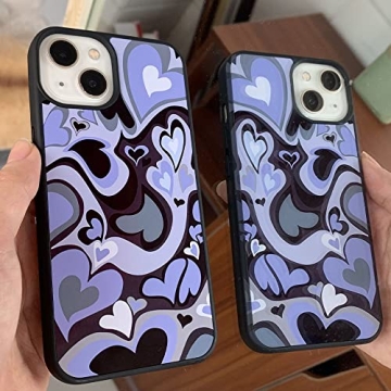 Cute Purple Heart Phone Case for iPhone 13