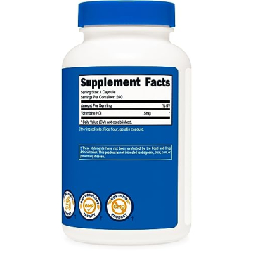 Nutricost Yohimbine HCl 5mg 240 Capsules - Energy Booster