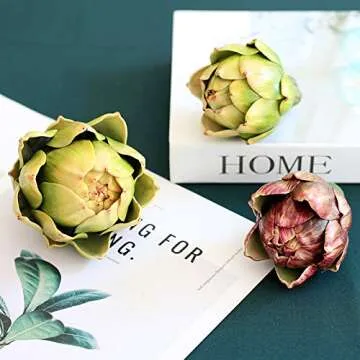 Lifelike 4pcs Artificial Artichokes for Home and Party Decor