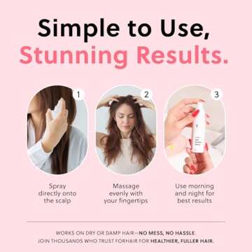 Advanced Hair Growth Oil Spray -Non-Greasy Hormone Free Formula - Promotes Thicker Natural Hair, Damage Repair, Loss Prevention, Ideal for Dry Scalp- ForHair by ForChics