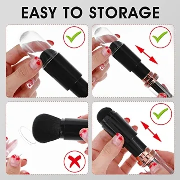 Sibba 4 in 1 Retractable Makeup Brush Set Ideal for Travel