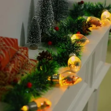 Battery Operated Christmas Garland with Lights