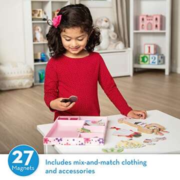 Melissa & Doug Deluxe Nina Ballerina Magnetic Dress-Up Wooden Doll With 27 Pieces of Clothing