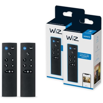 WiZ Remote - Pack of 2 - Works with All WiZ Connected Products - Turn Lights On or Off, Brighten or ...