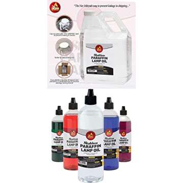 1 Gallon Paraffin Lamp Oil - Clear Smokeless, Odorless, Clean Burning Fuel for Indoor and Outdoor Use - Shabbos Lamp Oil, by Ner Mitzvah