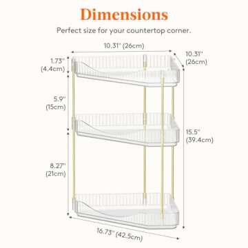 Lifewit 3-Tier Corner Bathroom Counter Organizer for Skincare & Makeup