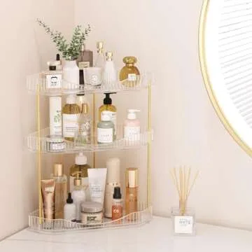 Lifewit 3-Tier Corner Bathroom Organizer for Skincare & Makeup