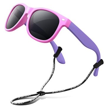 RIVBOS Kids Sunglasses with Strap and UV Protection