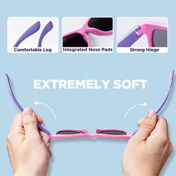 RIVBOS Kids Sunglasses with Strap and UV Protection