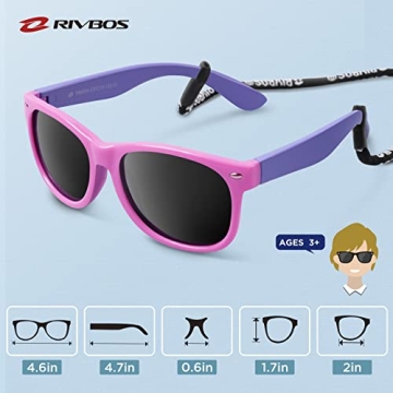 RIVBOS Kids Sunglasses with Strap and UV Protection