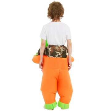 GOOSH Inflatable Costume for Kids Alien Costume Boys Girls Funny Blow up Halloween Costume for Halloween Fancy Party Cosplay