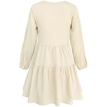 Stylish FANCYINN Long Sleeve Shift Dress with Pockets