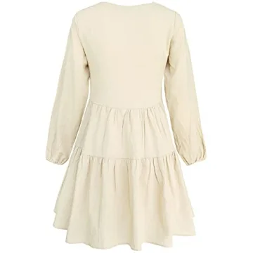 Stylish FANCYINN Long Sleeve Shift Dress with Pockets