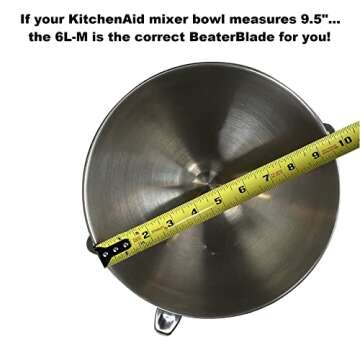 New Metro Design 6L-M Beater Blade METAL, Compatible with KitchenAid 6, 7 and 8 Quart Bowl-Lift Stand Mixers, Black