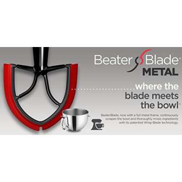 New Metro Design 6L-M Beater Blade METAL, Compatible with KitchenAid 6, 7 and 8 Quart Bowl-Lift Stand Mixers, Black