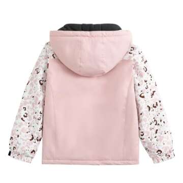 Simplee kids Girls Waterproof Ski Snow Jacket Fleece Raincoat Colorful Winter Coat Warm Hooded